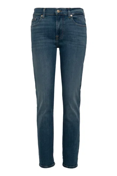 7 For All Mankind Slim Jeans With A Mid-rise In Blue