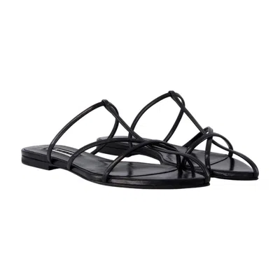 Jil Sander Round-toe Flat Sandals In Black
