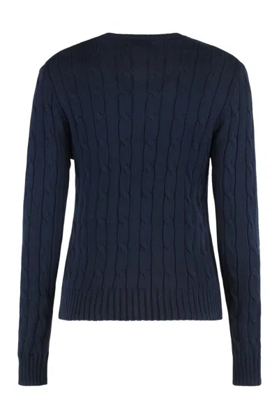 Polo Ralph Lauren Sweater In Cable Knit In Blue
