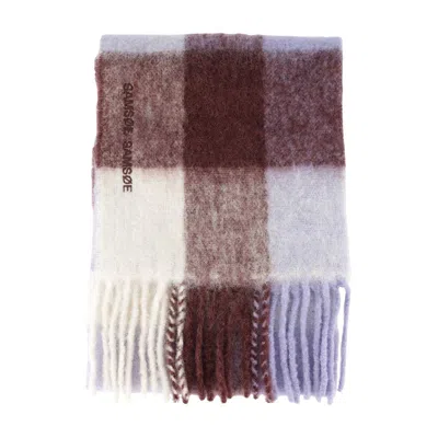 Samsoe & Samsoe Plaid Fringed Scarf In Multi