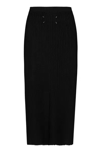 Maison Margiela Knit Midi Dress In Black