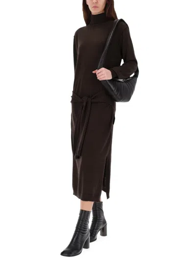 Lemaire Trompe Loeil Dress In Brown