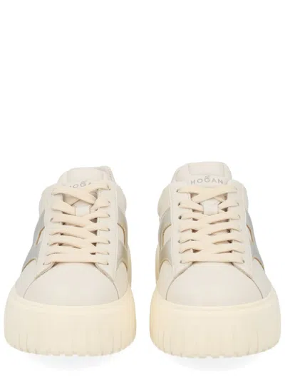 Hogan Sneakers Panelled Design Platform Sole Round Toe In Neutral