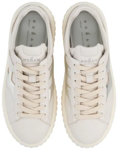 Hogan Sneakers Panelled Design Platform Sole Round Toe In Neutral