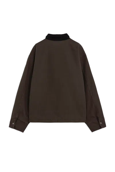 Market Denim Zip Up Jacket In Brown