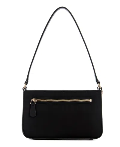 Guess Gemma Top Zipper Shoulder Bag In Black