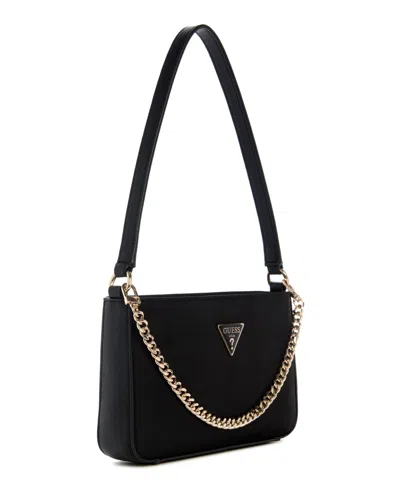 Guess Gemma Top Zipper Shoulder Bag In Black