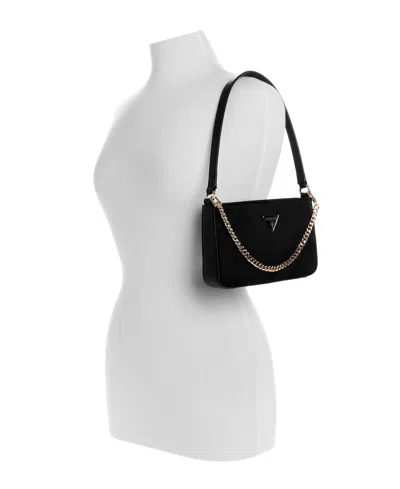 Guess Gemma Top Zipper Shoulder Bag In Black