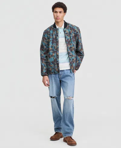 Sun + Stone Men's Printed Quilted Bomber Jacket, Macy's Exclusive In Multi