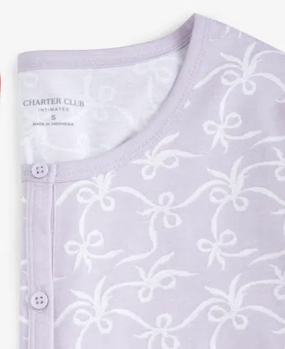 Charter Club Women's Cotton Printed Button-front Pajama Set, Exclusively At Macy's In White