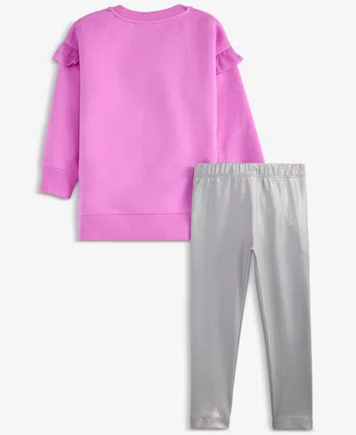 Epic Threads Girls Toddler 2t-4t Star Sweatshirt & Metallic Leggings Set, 2-piece, Macy's Exclusive In Pink