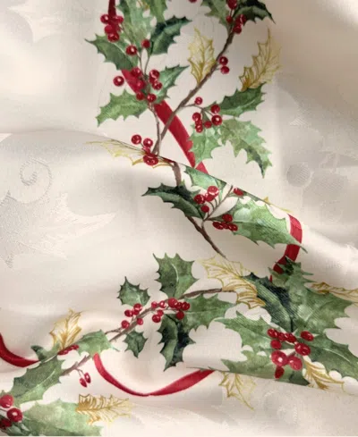 Elrene Winter Bows And Garland Tablecloth, 60" X 84" Oval In Multi