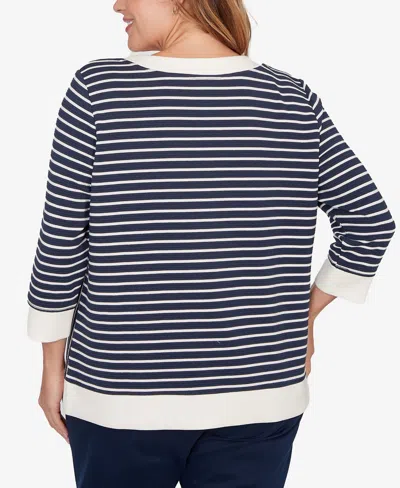 Ruby Rd. Plus Size Striped Popover Pocket Top In Multi