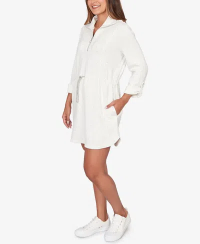 Ruby Rd. Petite Flecked Ultra Knit Sneaker Dress In White