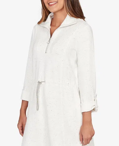 Ruby Rd. Petite Flecked Ultra Knit Sneaker Dress In White