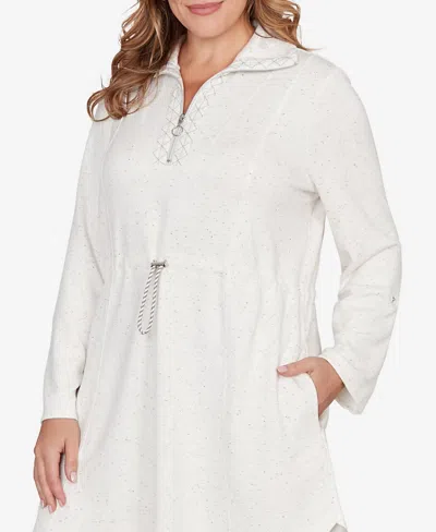 Ruby Rd. Plus Size Flecked Ultra Knit Sneaker Dress In White