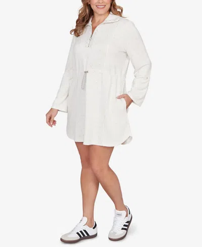 Ruby Rd. Plus Size Flecked Ultra Knit Sneaker Dress In White