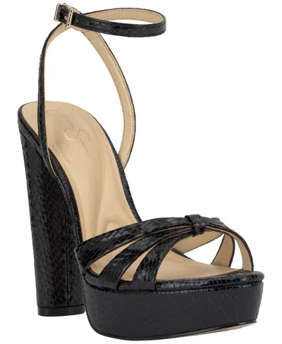 Jessica Simpson Women's Ilaria Strappy Platform Dress Sandals In Black