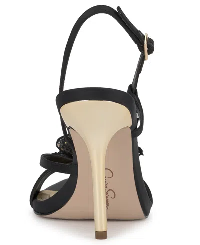 Jessica Simpson Women's Nivory Sequin Flowers Stiletto Sandals In Black