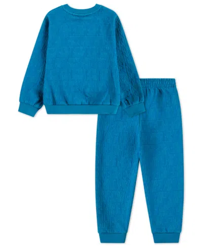 Nike Boys' 4-7 Novelty Crewneck Sweatshirt And Pants, 2-piece Set In Blue