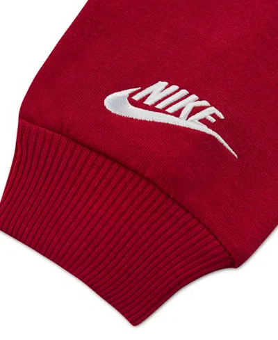 Nike Club Little Kids' Chenille Fleece Crew In Red