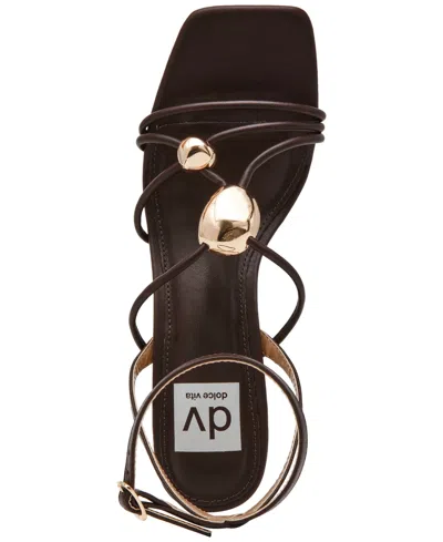 Dv Dolce Vita Women's Leeana Embellished Jewelry Strappy High Heel Dress Sandals In Brown