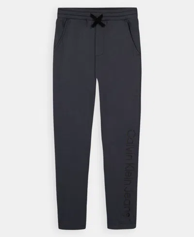Calvin Klein Boys' 8-20 Fleece Drawstring Jogger Pants In Black