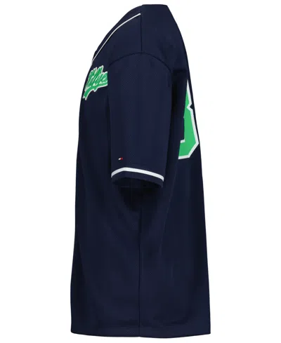 Tommy Hilfiger Boys' 2t-7 V-neck Baseball Jersey In Blue