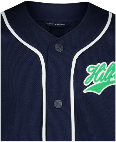 Tommy Hilfiger Boys' 2t-7 V-neck Baseball Jersey In Blue