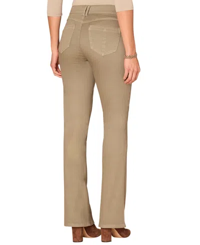 Democracy Petite Ab Solution Mid Rise Bootcut Pants In Brown