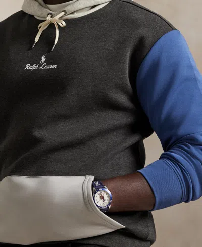 Polo Ralph Lauren Men's Big & Tall Long-sleeve Logo Double-knit Hoodie In Black