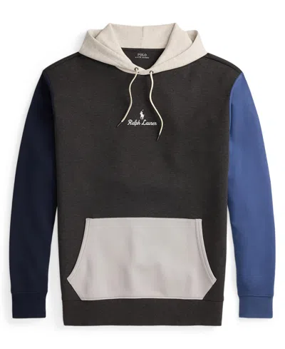 Polo Ralph Lauren Men's Big & Tall Long-sleeve Logo Double-knit Hoodie In Black