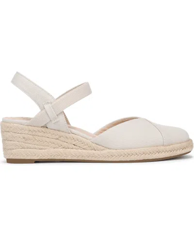 Lifestride Pilar Slingback Espadrille Platform Wedge Sandal In White