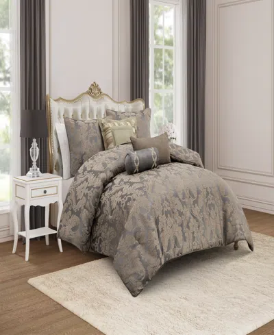 Waterford Walton Luxurious 3-pc. Comforter Set, Queen In Gray