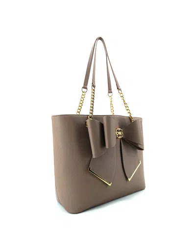 Like Dreams Everyday Rebel Bow X-large Tote Bag In Brown