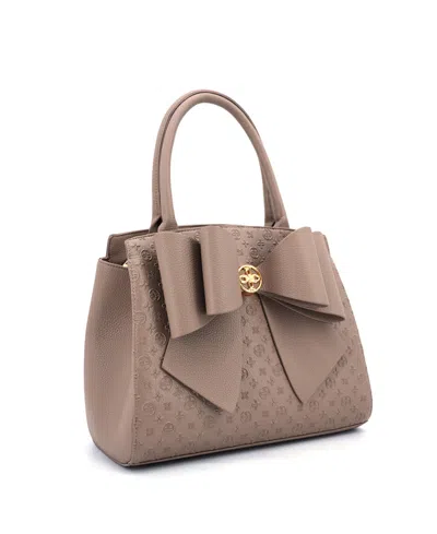 Like Dreams Royal Cross-elegance Bow Medium Satchel Bag In Brown