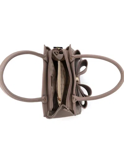 Like Dreams Royal Cross-elegance Bow Medium Satchel Bag In Brown