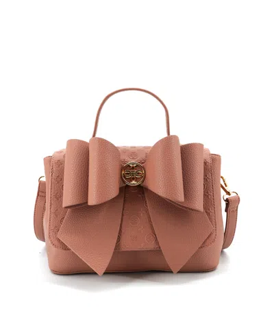 Like Dreams Noble Cross-bow Embossed Small Satchel Bag In Brown