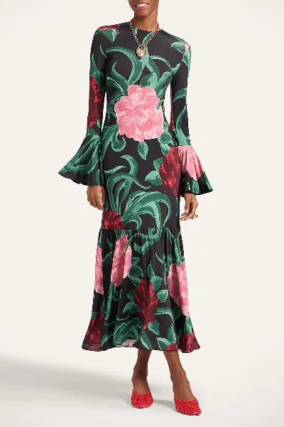 La Doublej La Double J Alba Floral-print Stretch-jersey Midi Dress In Multi