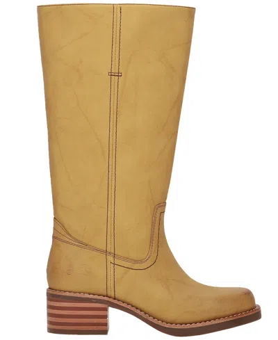 Frye And Co Womens Miranda 14 Stacked Heel Riding Boots In Brown