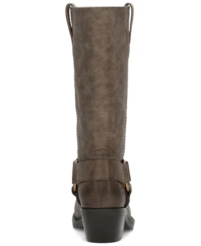 Frye And Co Womens Lorrie Stacked Heel Motorcycle Boots In Brown
