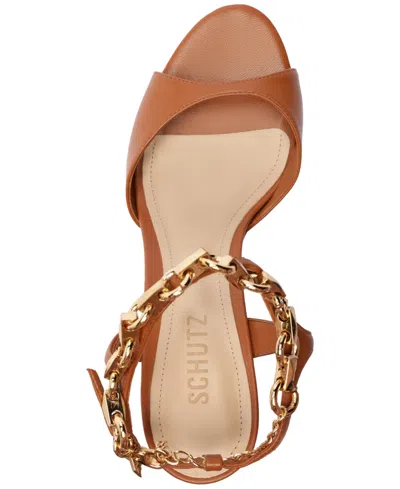 Schutz Lys Ankle Strap Platform Sandal In Brown