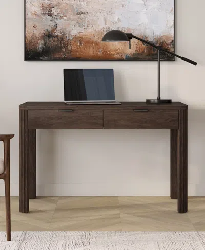 Hudson & Canal Lonsdale 48'' Wood Wide Rectangular Desk In Brown