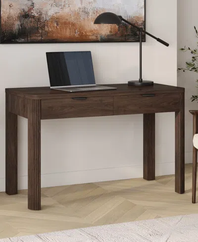 Hudson & Canal Lonsdale 48'' Wood Wide Rectangular Desk In Brown