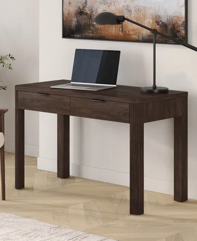 Hudson & Canal Lonsdale 48'' Wood Wide Rectangular Desk In Brown