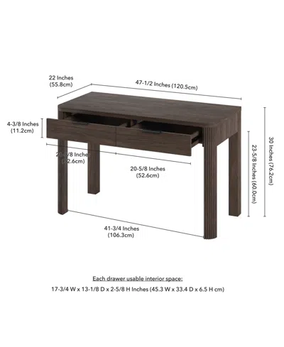 Hudson & Canal Lonsdale 48'' Wood Wide Rectangular Desk In Brown