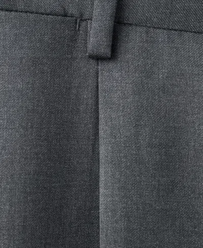 Mango Men's Italian Virgin Wool Flannel Suit Pants In Black