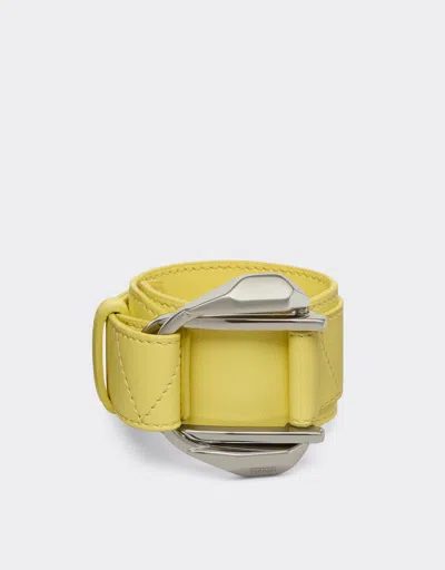 Ferrari Leather Bracelet With Buckle In Yellow