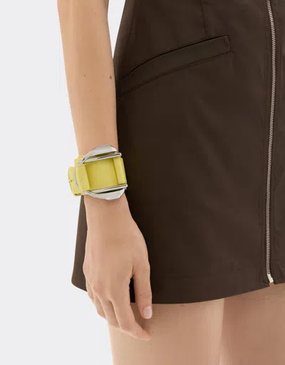 Ferrari Leather Bracelet With Buckle In Yellow