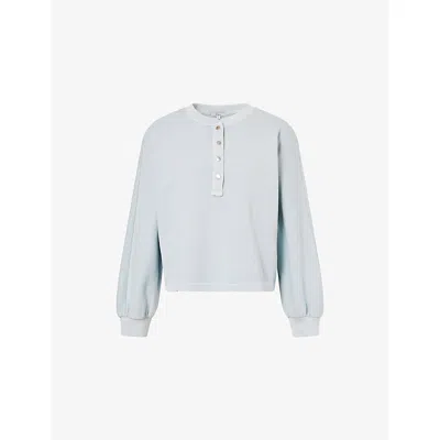 Rails Womens Arctic Blue Leonie Round-neck Cotton-jersey Sweatshirt Xs In Blue
